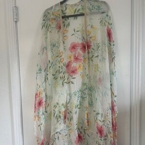 Spartina 449 Floral Tassel Kimono Cover-Up